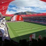 Image de synthèse du projet de nouveau stade appelé à remplacer Tourbillon
